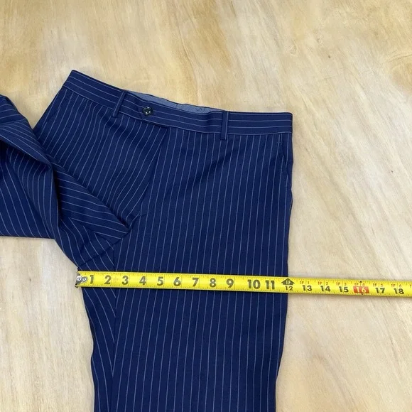 Tommy Hilfiger Suit Mens 38R Modern Fit Wool Blend Stretch Pants 32x31 Navy